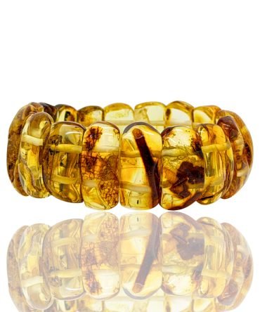 Skaidri gintarine apyranke natūraliu galu